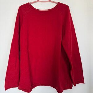 Eddie Bauer Red Knit Sweater | Women’s 2XL | Classic Crewneck